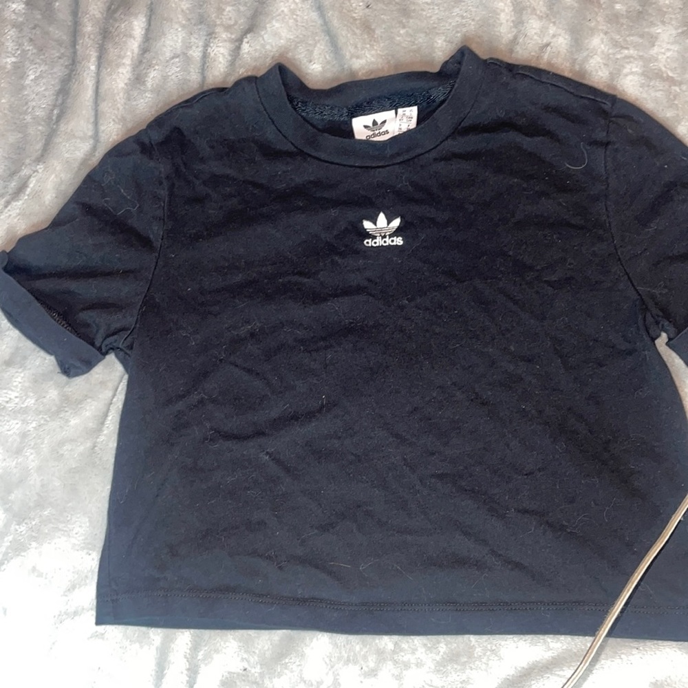 Adidas cuffed short sleeved crop top